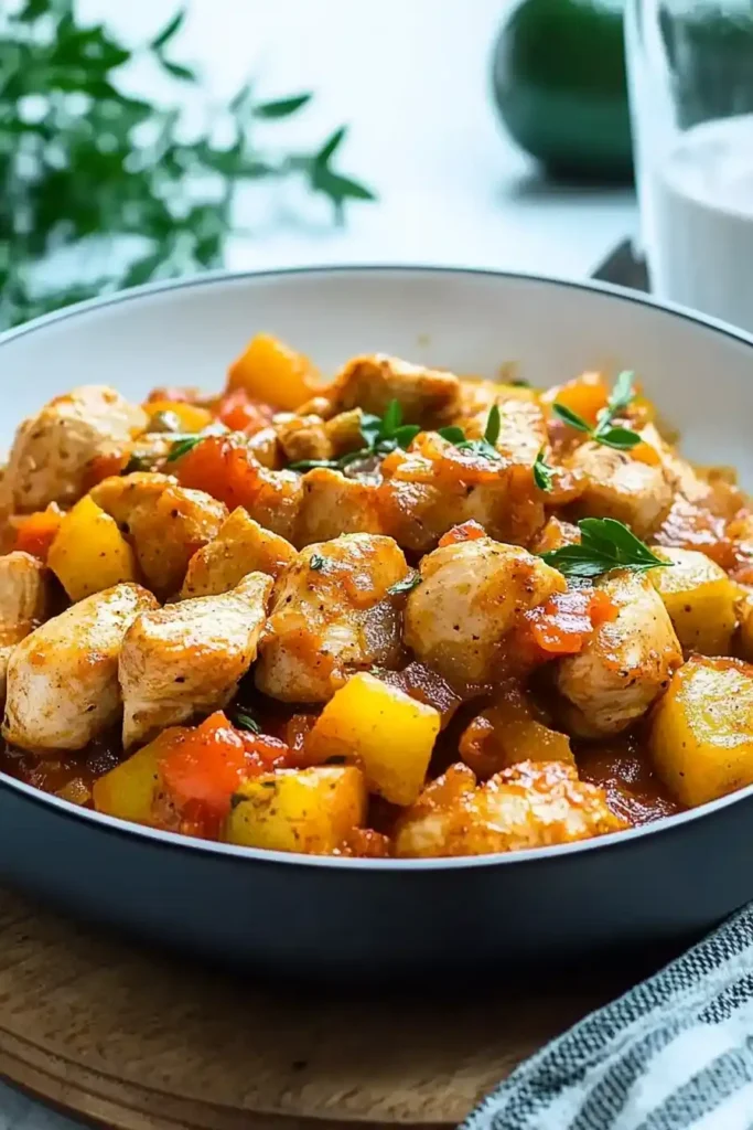 Préparation du Poulet aux Courgettes