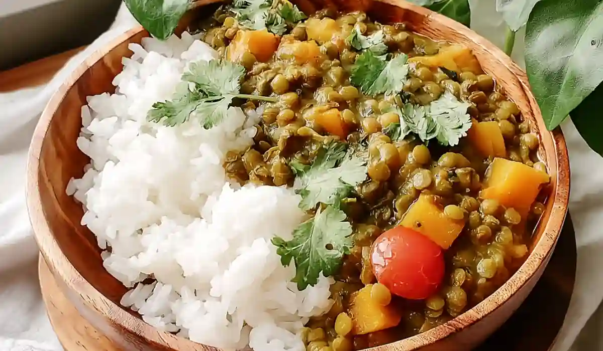 Curry de lentilles vertes au lait de coco