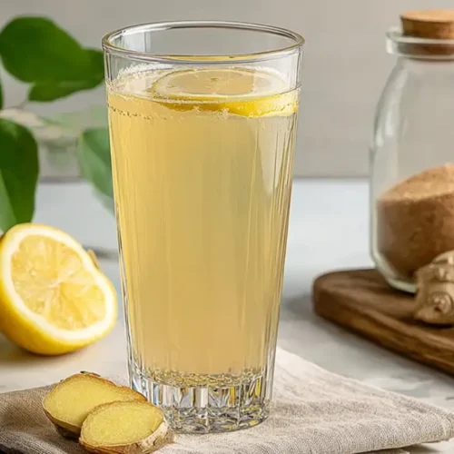 Recette du mounjaro naturel maison au citron, gingembre frais et vinaigre de cidre, boisson minceur rafraîchissante.