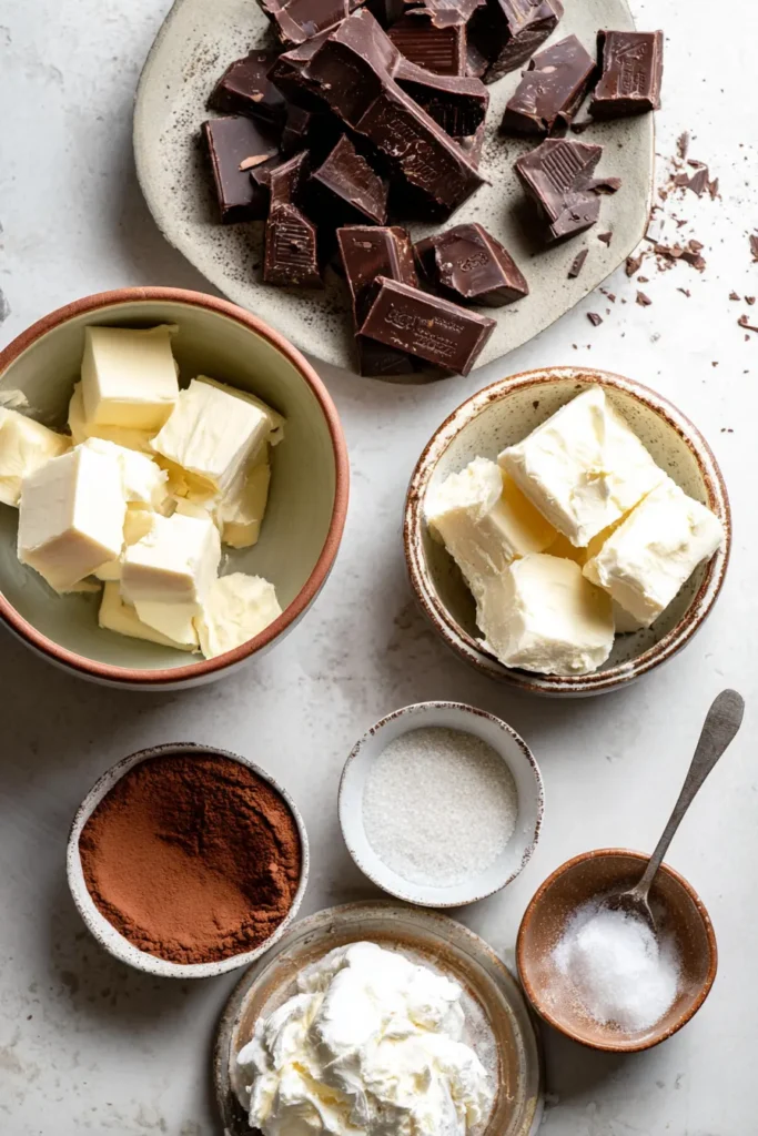 ingrédients pour recette de truffes au chocolat