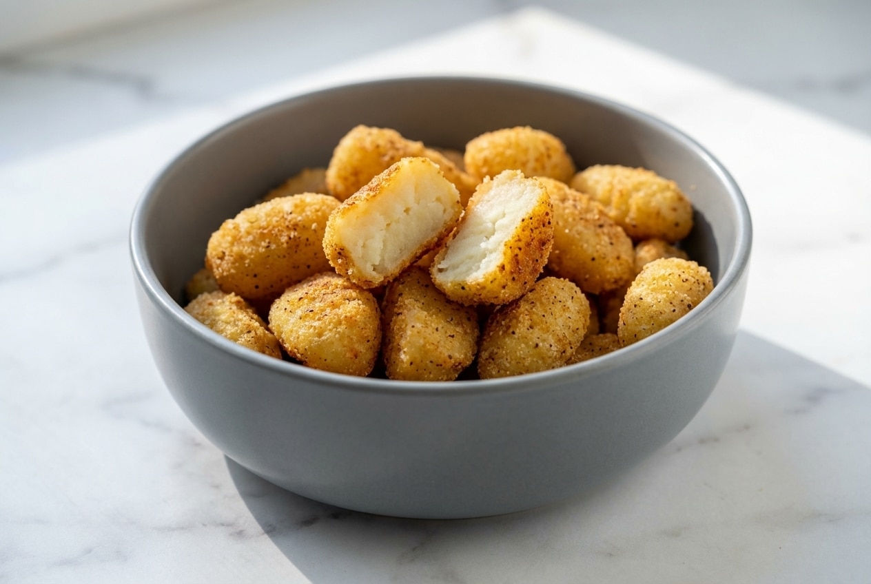 Recette gnocchi air fryer croustillant avec parmesan et fécule pour une texture ultra dorée.