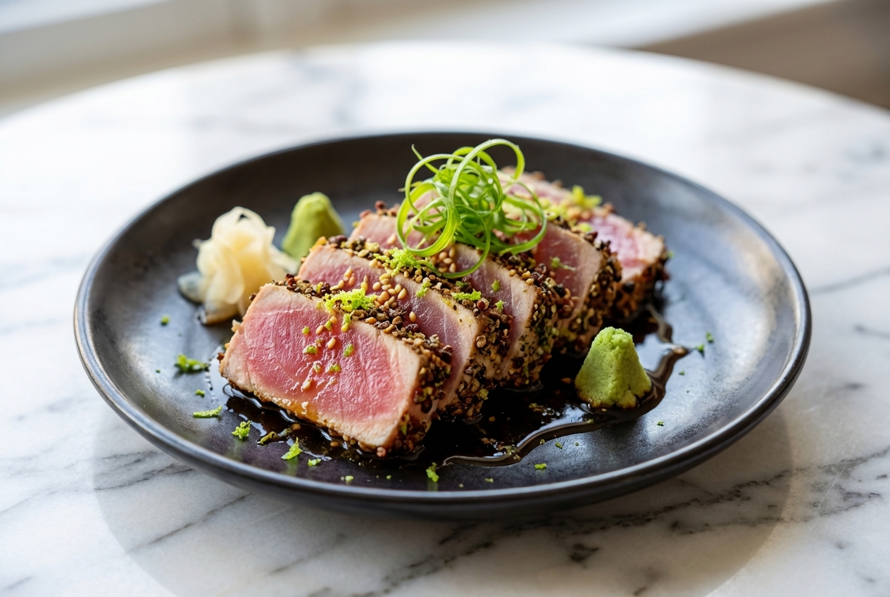 recette tataki de thon finished dish