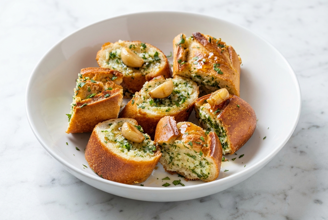 Pain à l'ail finished dish