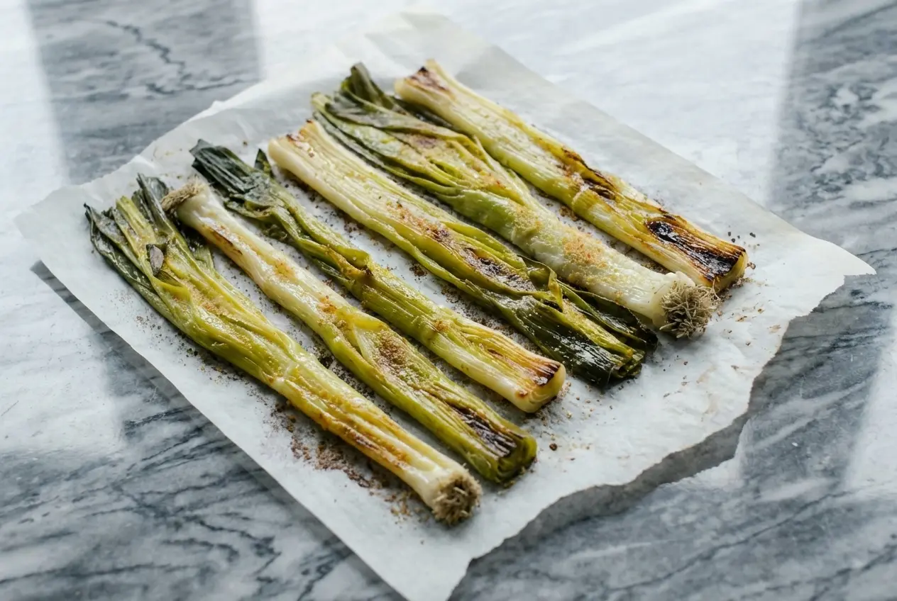 Poireaux rôtis au four finished dish