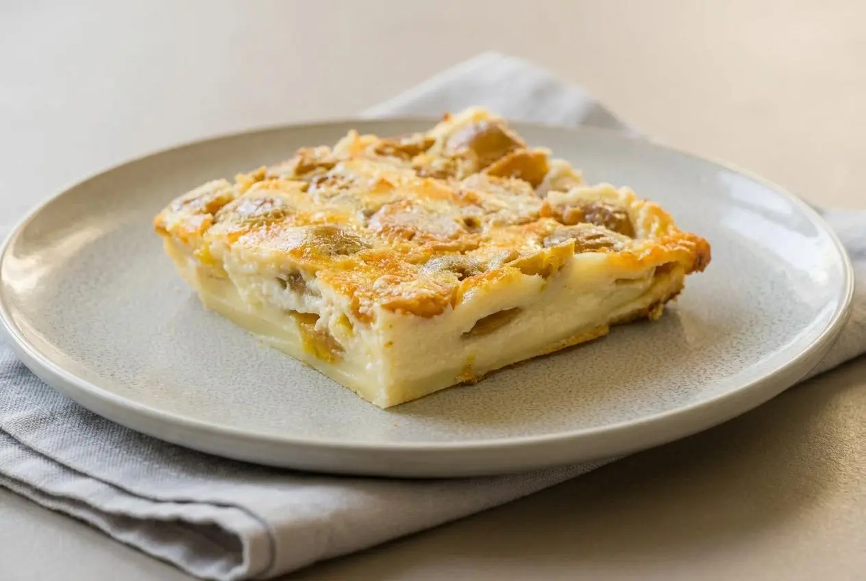Clafoutis aux mirabelles doré au four avec des fruits juteux et des bords caramélisés.