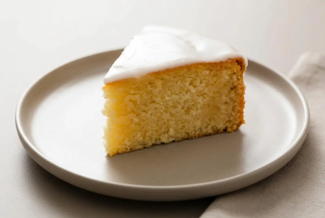 Gâteau nantais traditionnel au rhum avec son glaçage blanc opaque et lisse