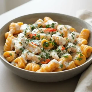 Gnocchi patate douce dorés et fondants enrobés de beurre noisette brillant.