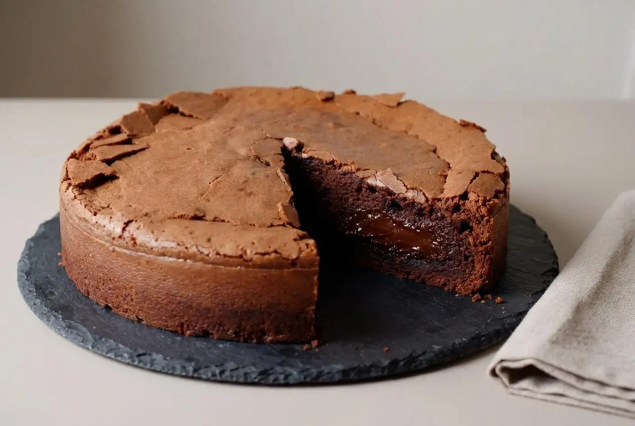 Moelleux au chocolat de Cyril Lignac à la croûte fine craquelée et au cœur fondant tout juste tiède.