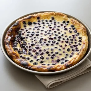 Recette tarte aux mûres dorée avec garniture crémeuse et mûres sauvages cuites.